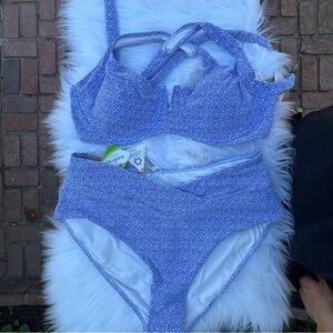 Berlook Blue Patterned Bikini Set 14